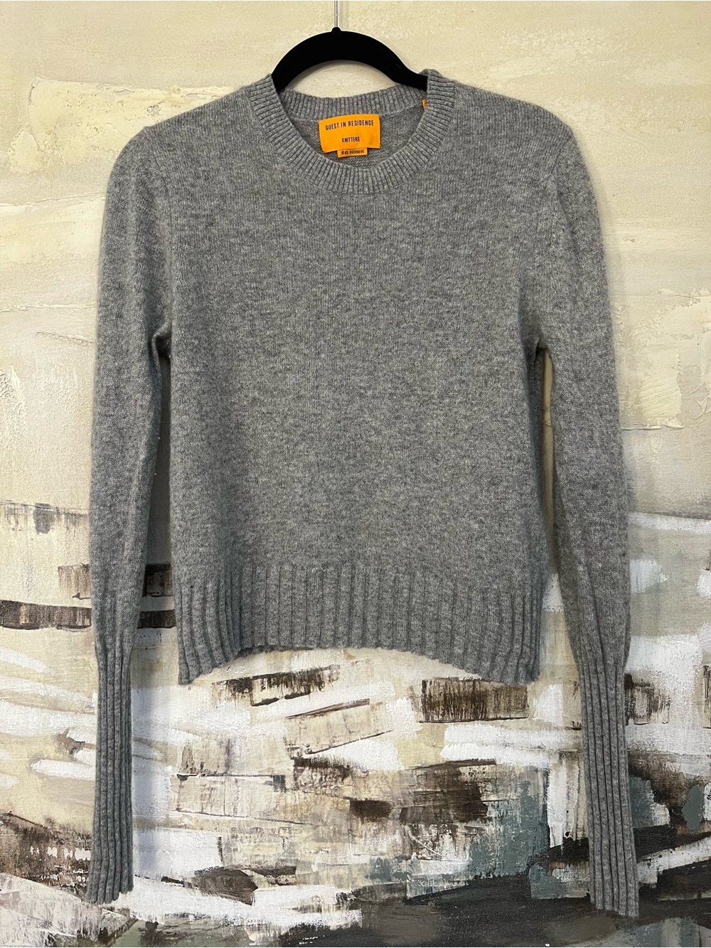 Guest in Residence Shrunken Crew Cashmere Sweater - Gray